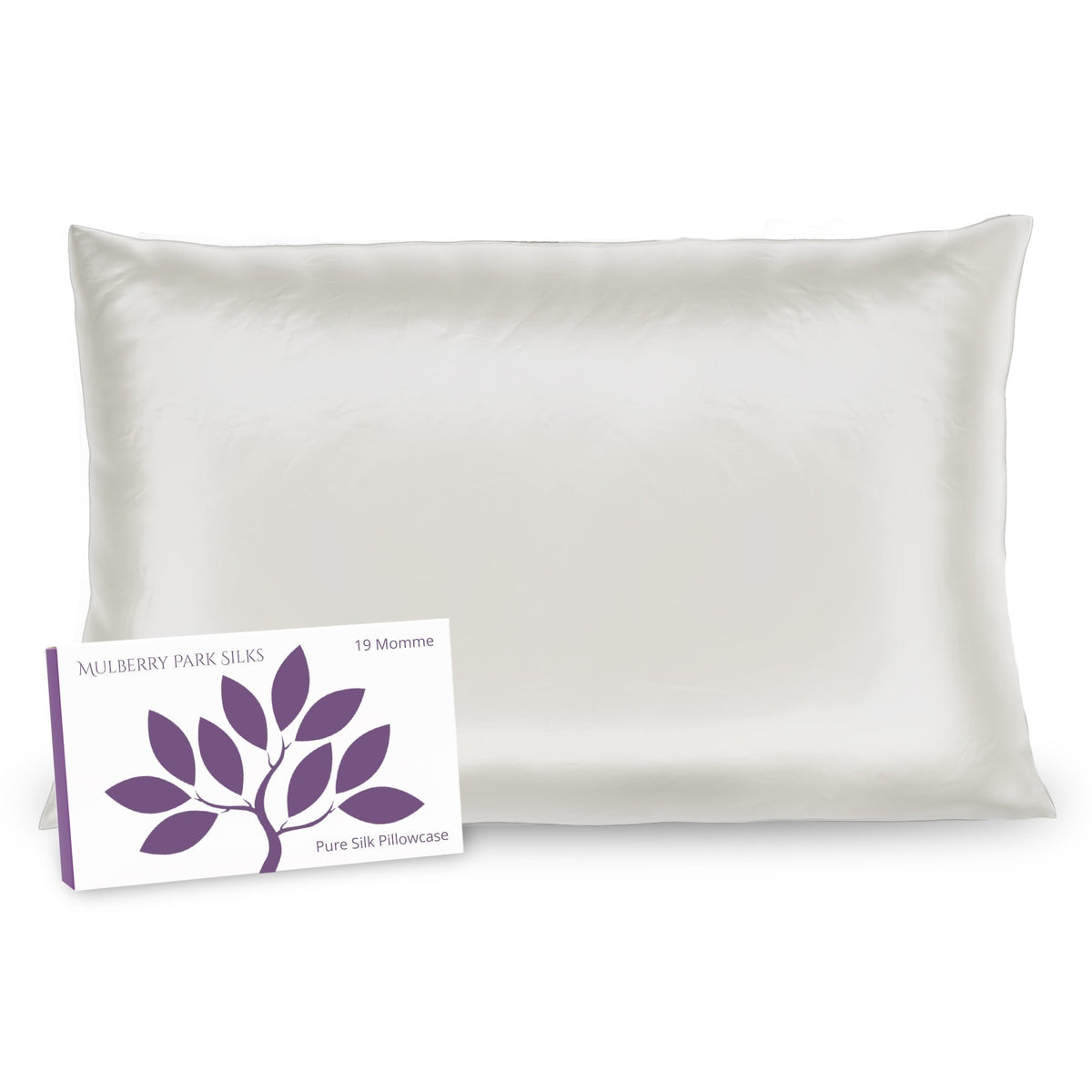 Hidden Zipper of Mulberry Park Silks Deluxe 19 Momme Pure Silk Pillowcase in Ivory Color