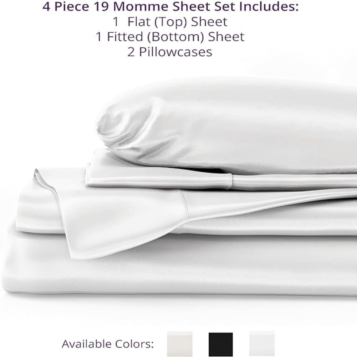 Stack of Mulberry Park Silks 30 Momme Silk Sheet Set