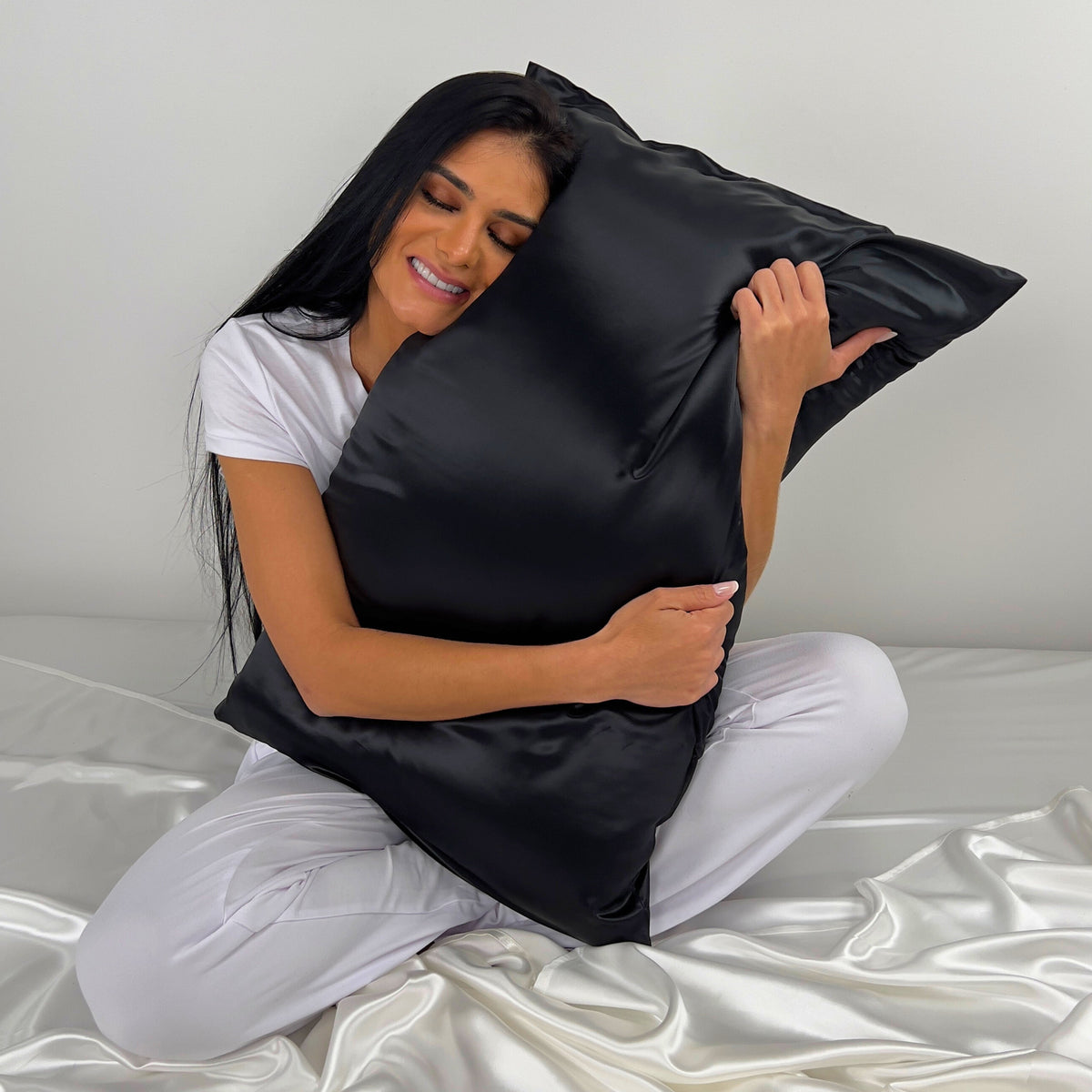 100% Pure Black Mulberry Silk Pillowcase, Ultra-Soft & Luxurious for Hair & Skin