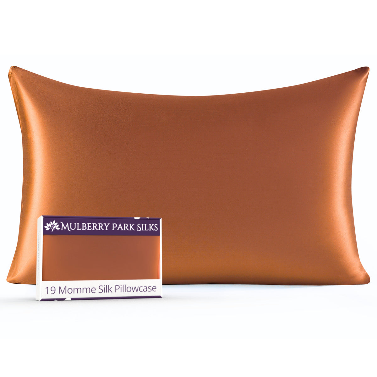Mulberry Park Silks Luxury 19 Momme Pure Silk Pillowcase - Copper