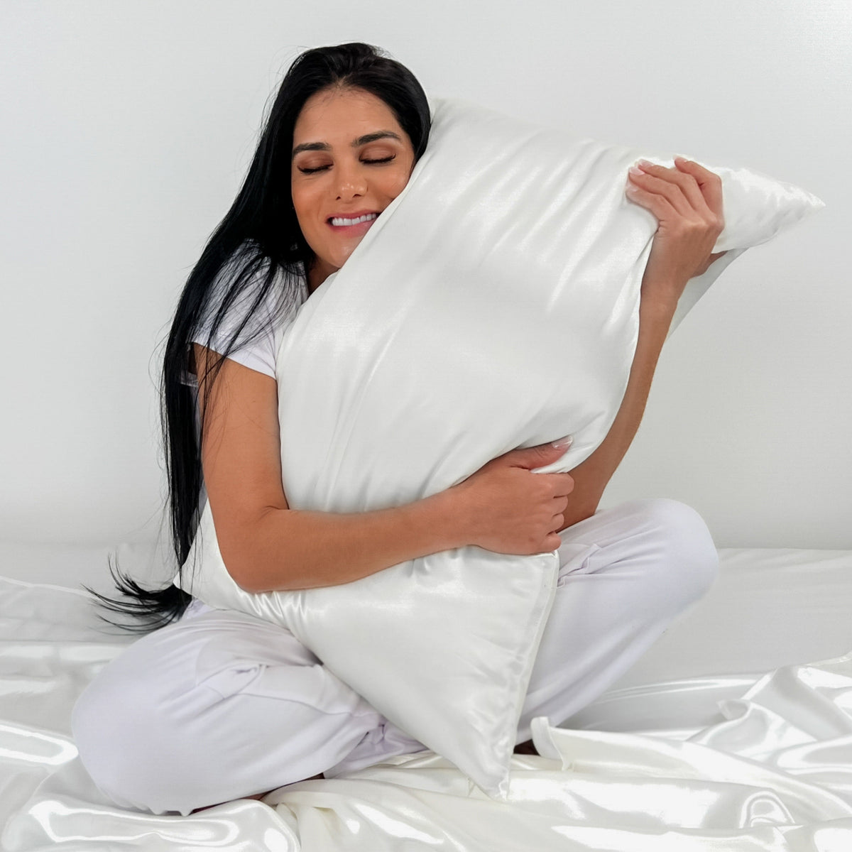 100% Pure White Mulberry Silk Pillowcase, Ultra-Soft & Luxurious for Hair & Skin