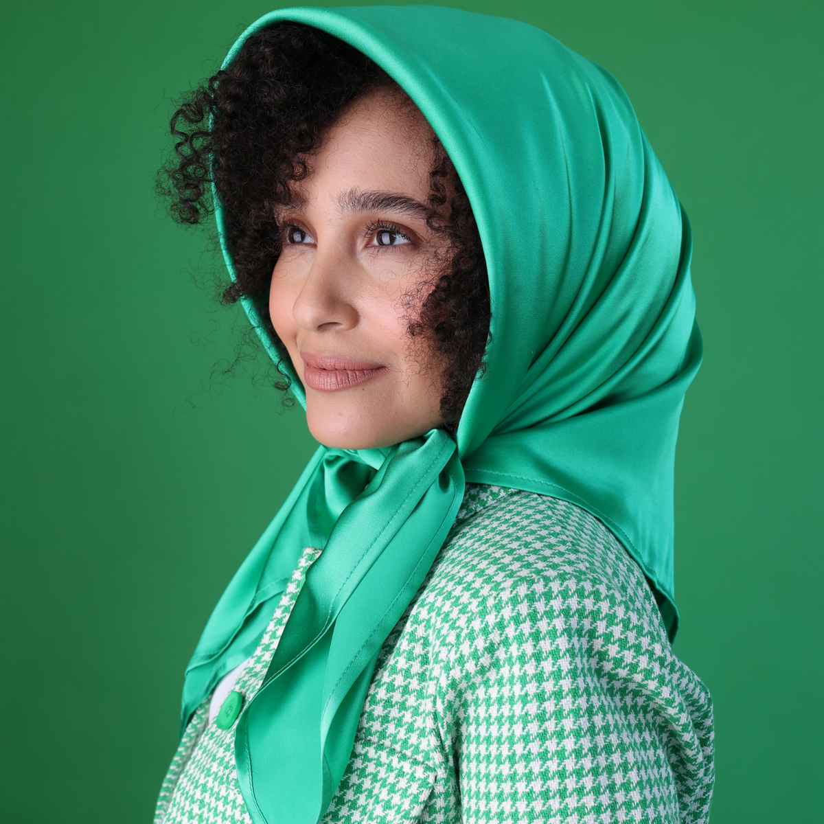 Mulberry Park Silks Pure Silk Square Head Scarf - Emerald