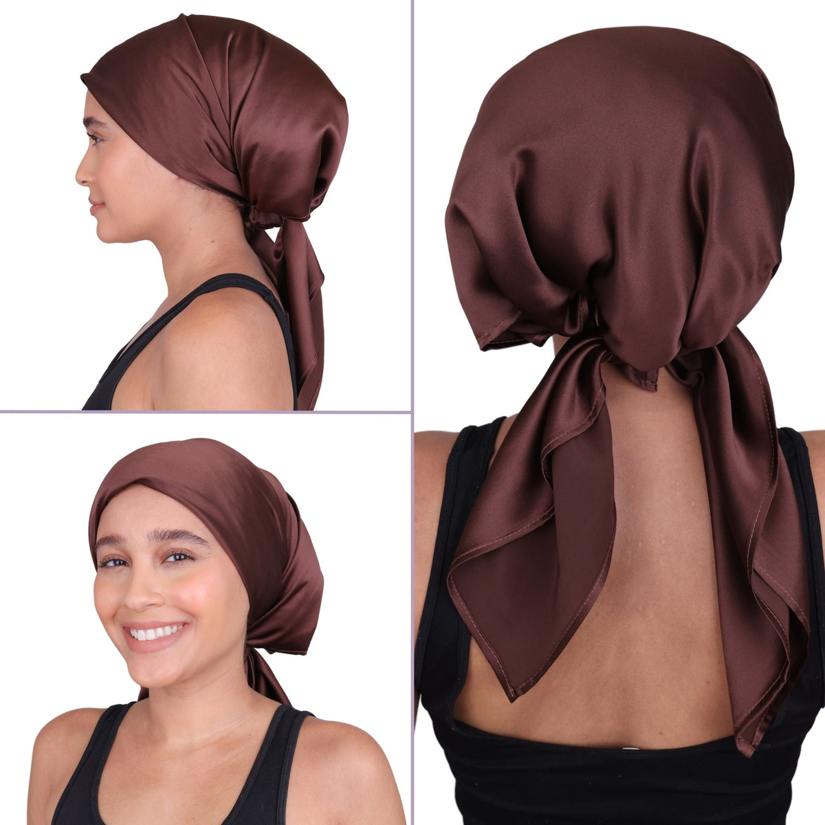Mulberry Park Silks Pure Silk Square Head Scarf - Chocolate