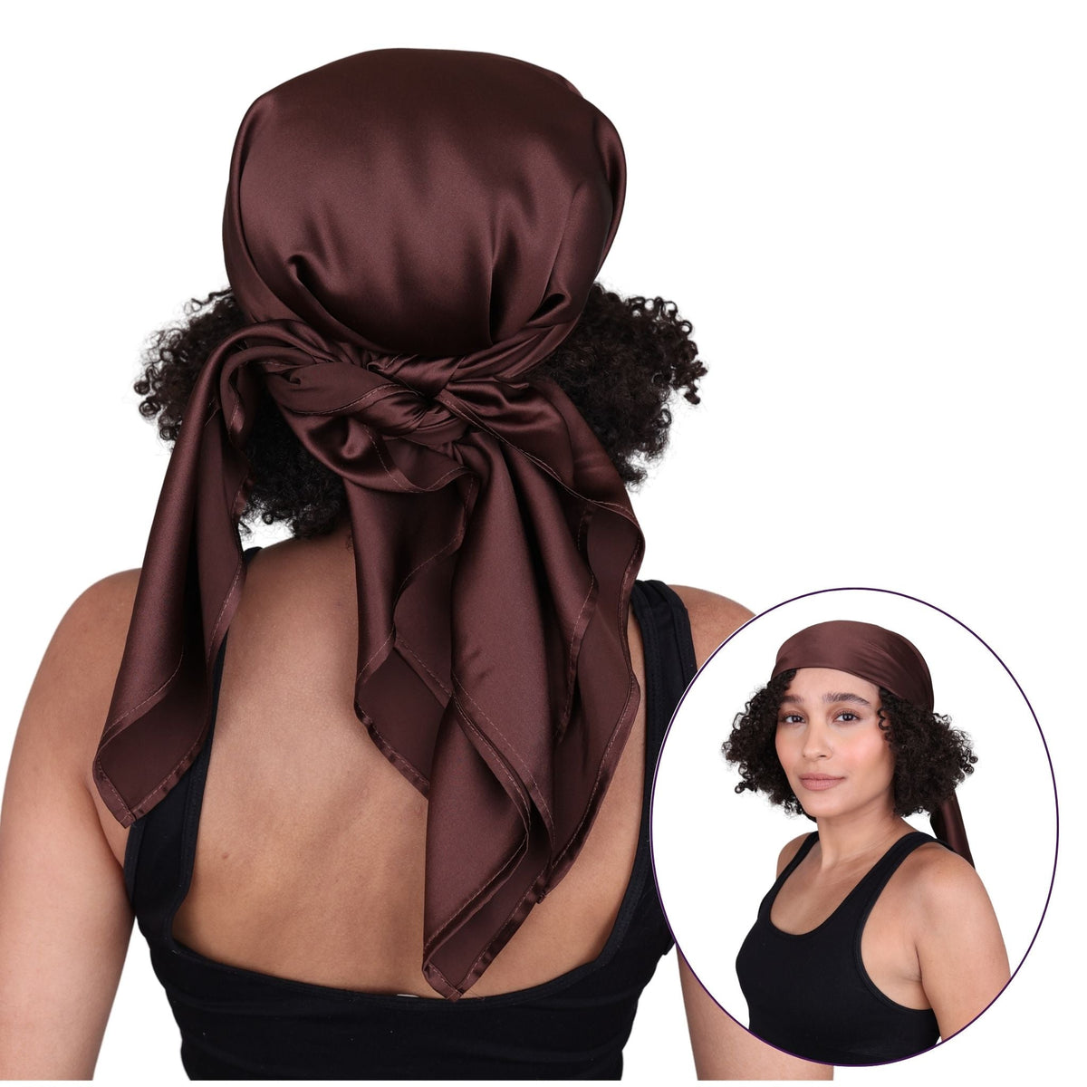 Mulberry Park Silks Pure Silk Square Head Scarf - Chocolate