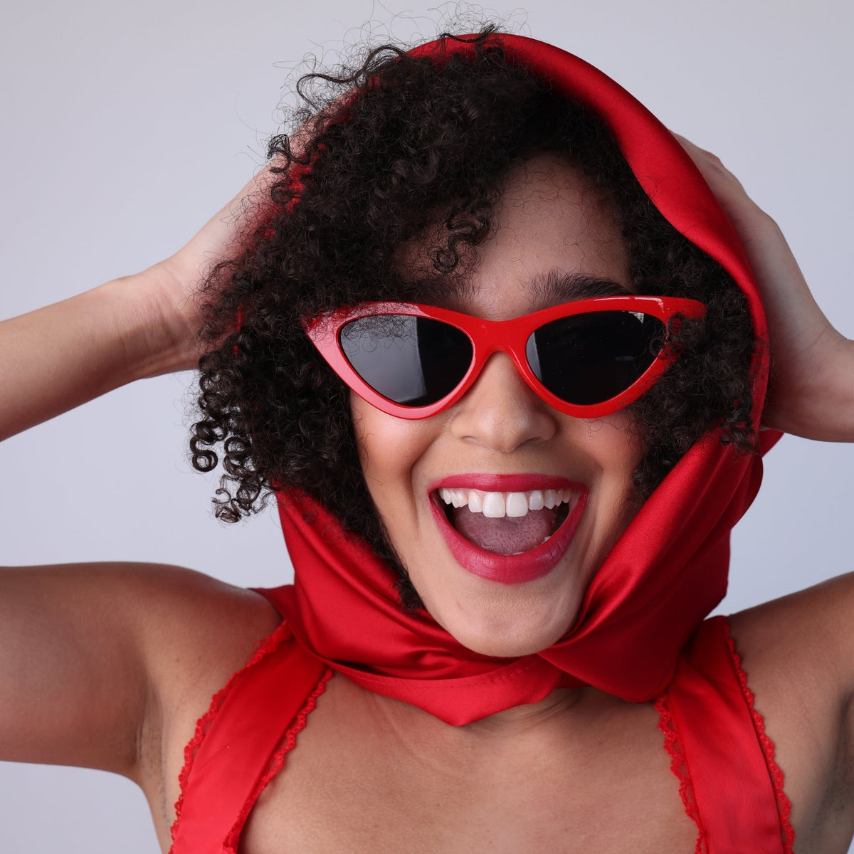 Mulberry Park Silks Pure Silk Square Head Scarf - Red