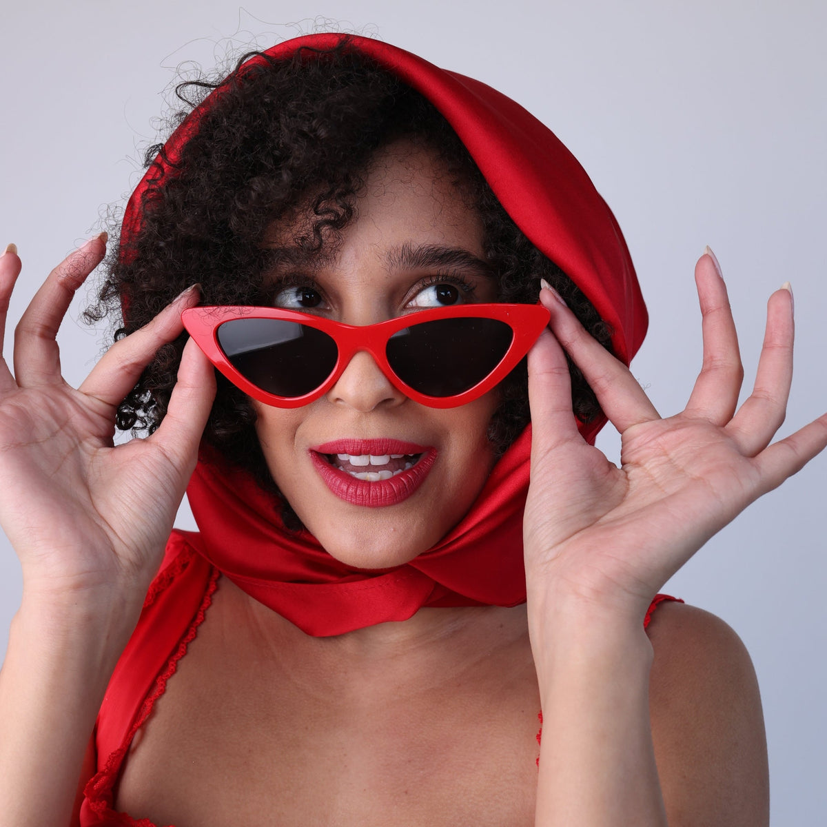 Mulberry Park Silks Pure Silk Square Head Scarf - Red