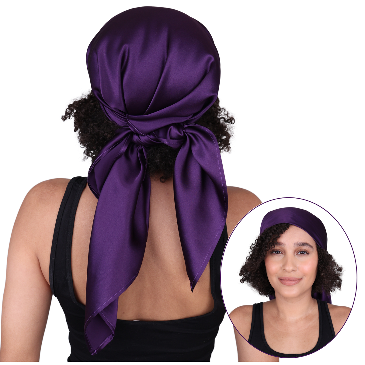Mulberry Park Silks Pure Silk Square Head Scarf - Plum