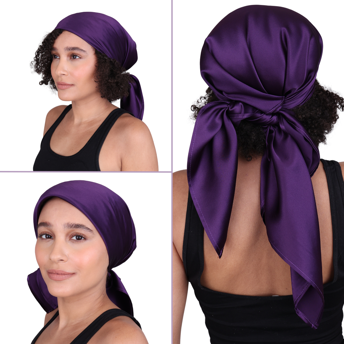 Mulberry Park Silks Pure Silk Square Head Scarf - Plum