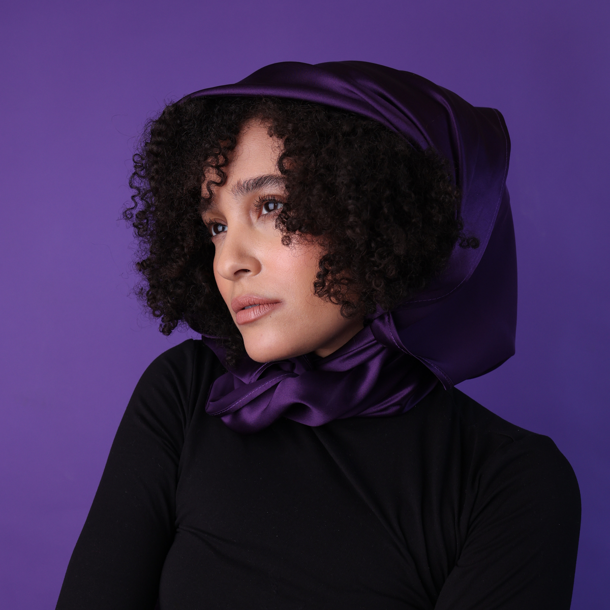 Mulberry Park Silks Pure Silk Square Head Scarf - Plum