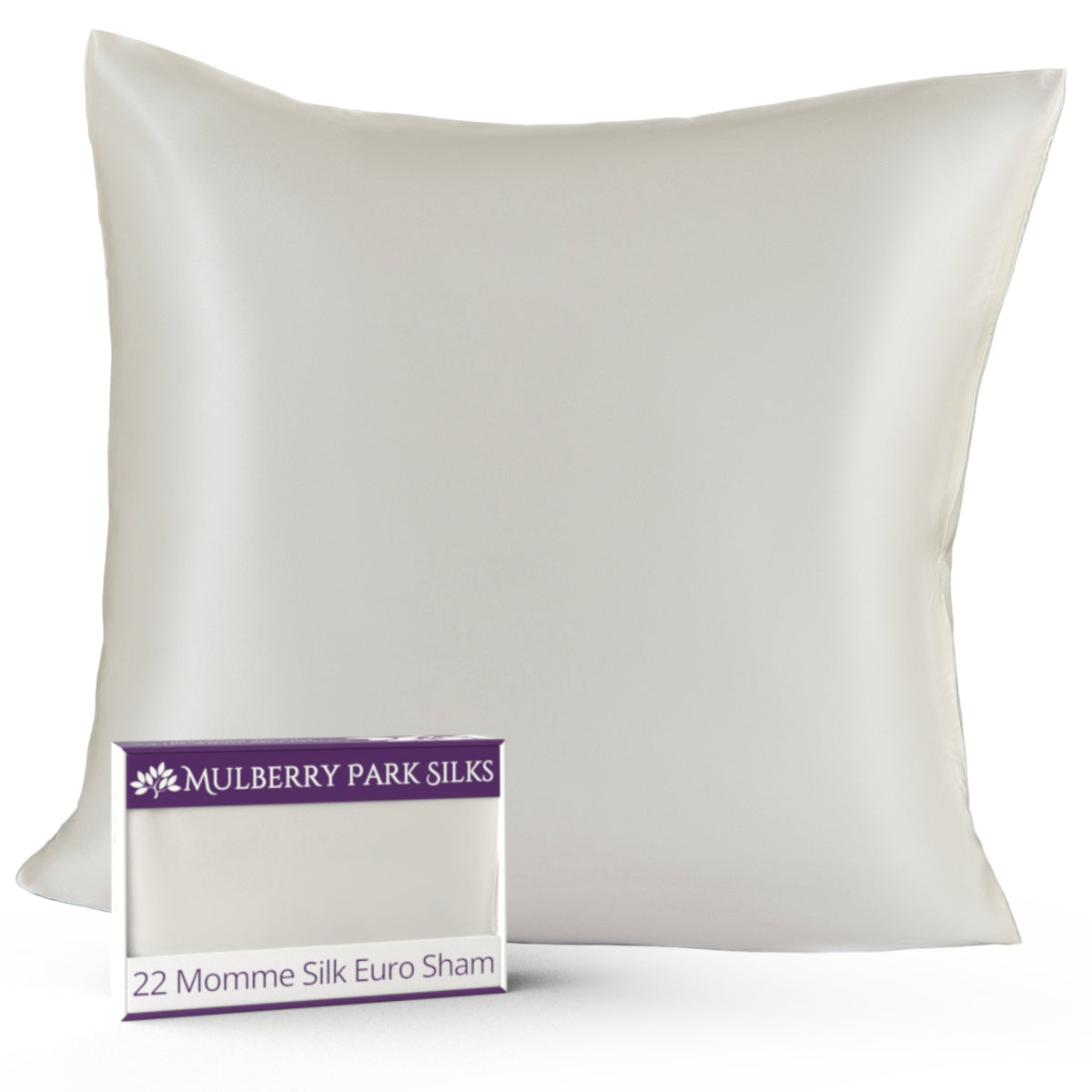 Mulberry Park Silks 22 Momme silk Euro sham in Ivory with a smooth and luxurious finish