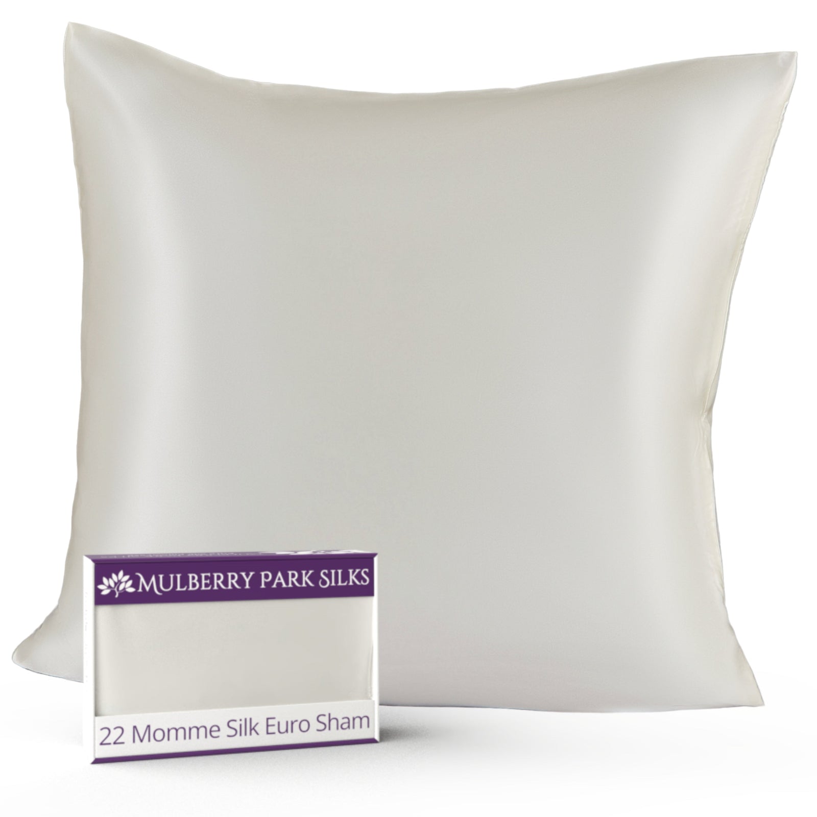 Mulberry Park Silks 22 Momme silk Euro sham in Ivory with a smooth and luxurious finish