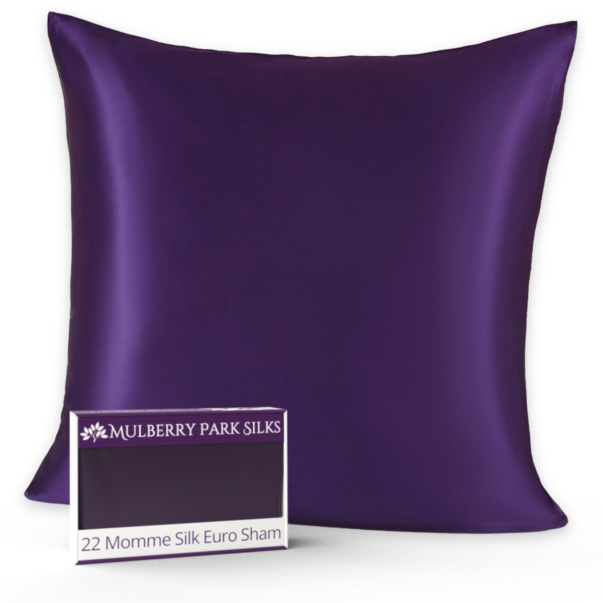 Mulberry Park Silks 22 Momme silk Euro sham in Plum with a smooth and luxurious finish