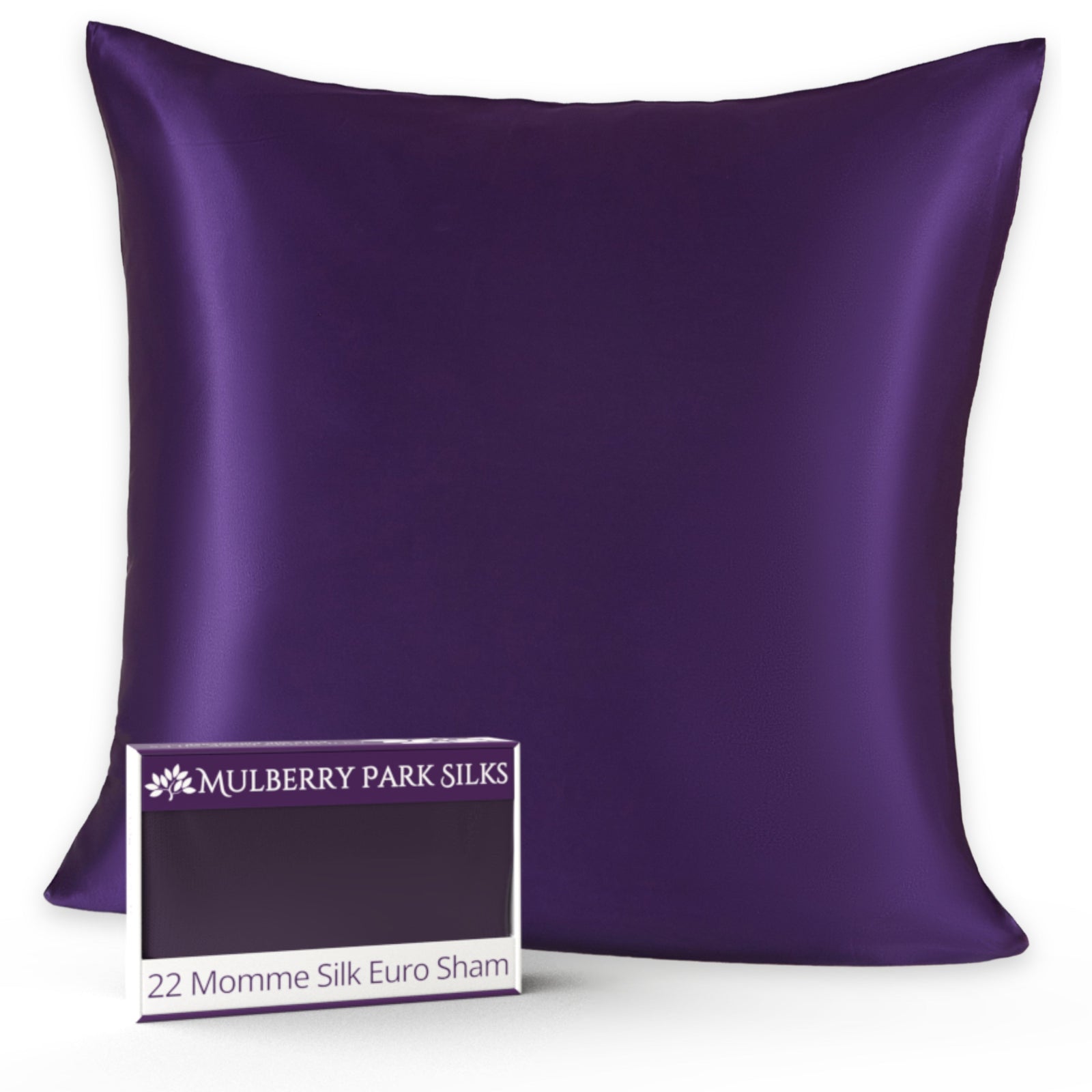 Mulberry Park Silks 22 Momme silk Euro sham in Plum with a smooth and luxurious finish