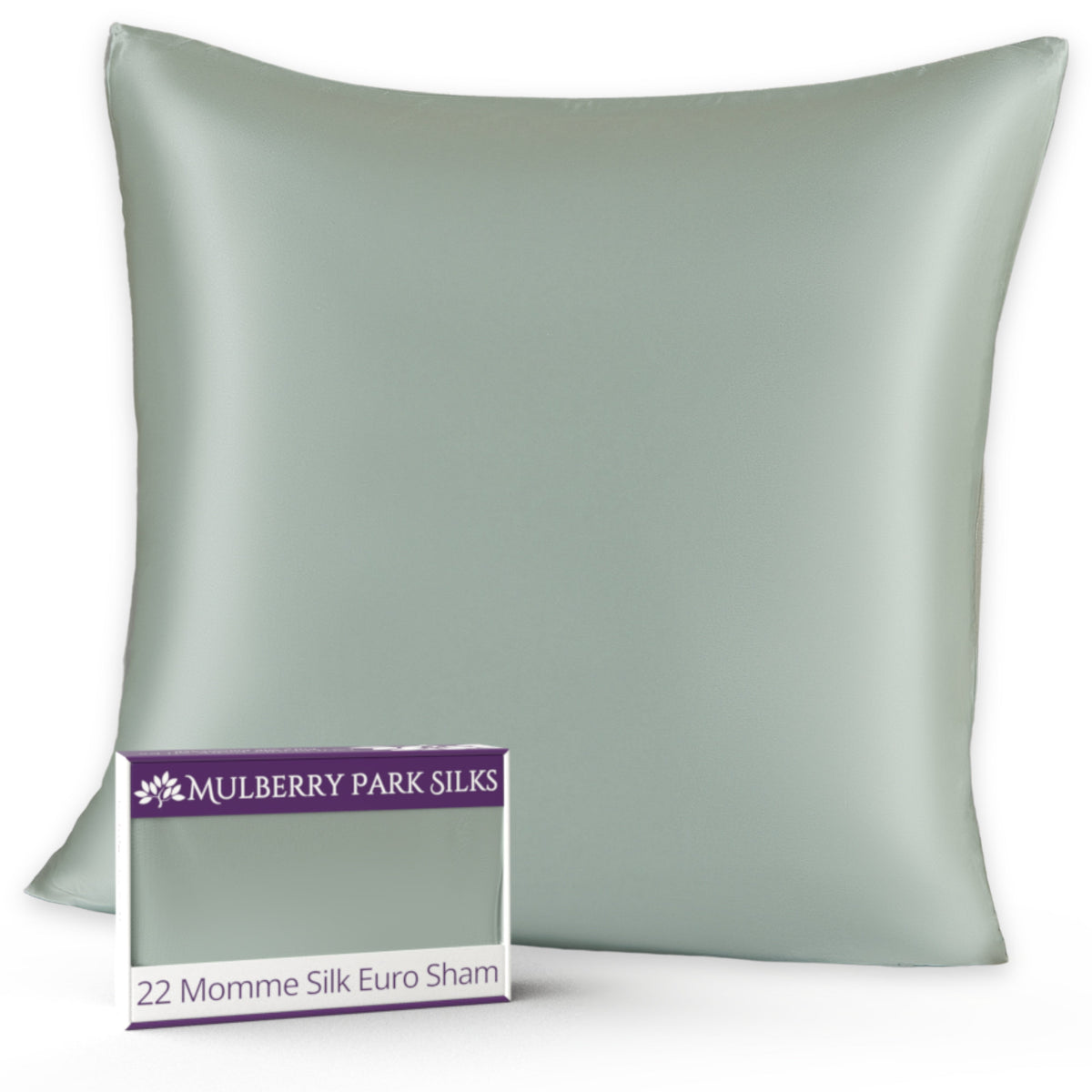 Mulberry Park Silks 22 Momme silk Euro sham in Sage with a smooth and luxurious finish