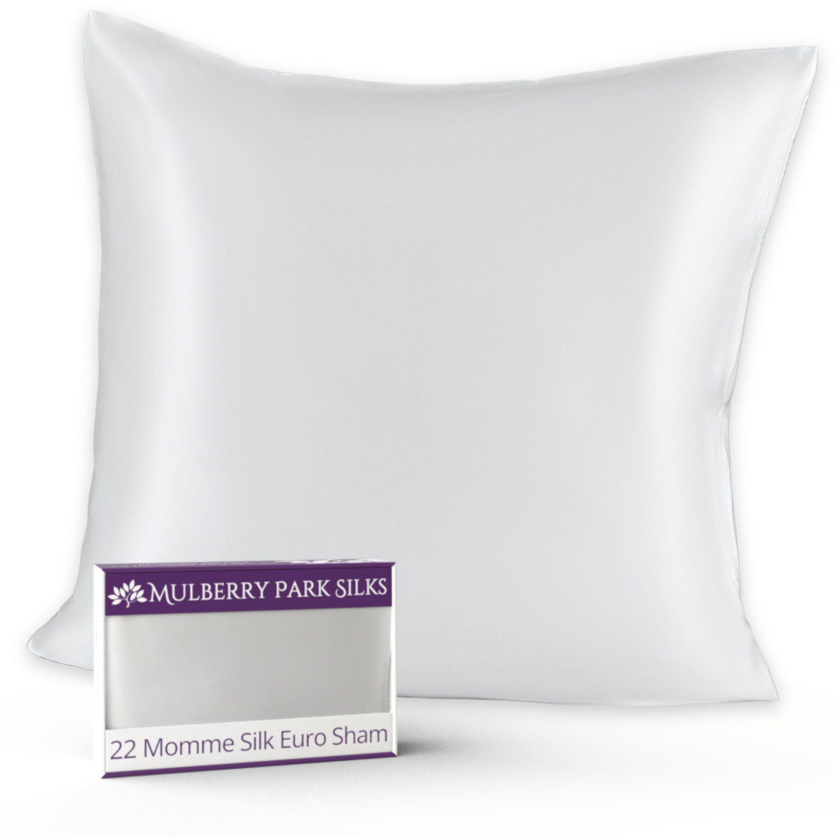 Mulberry Park Silks 22 Momme silk Euro sham in White with a smooth and luxurious finish