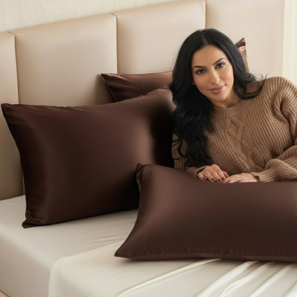 Mulberry Park Silks Luxury 19 Momme Pure Silk Pillowcase - Chocolate