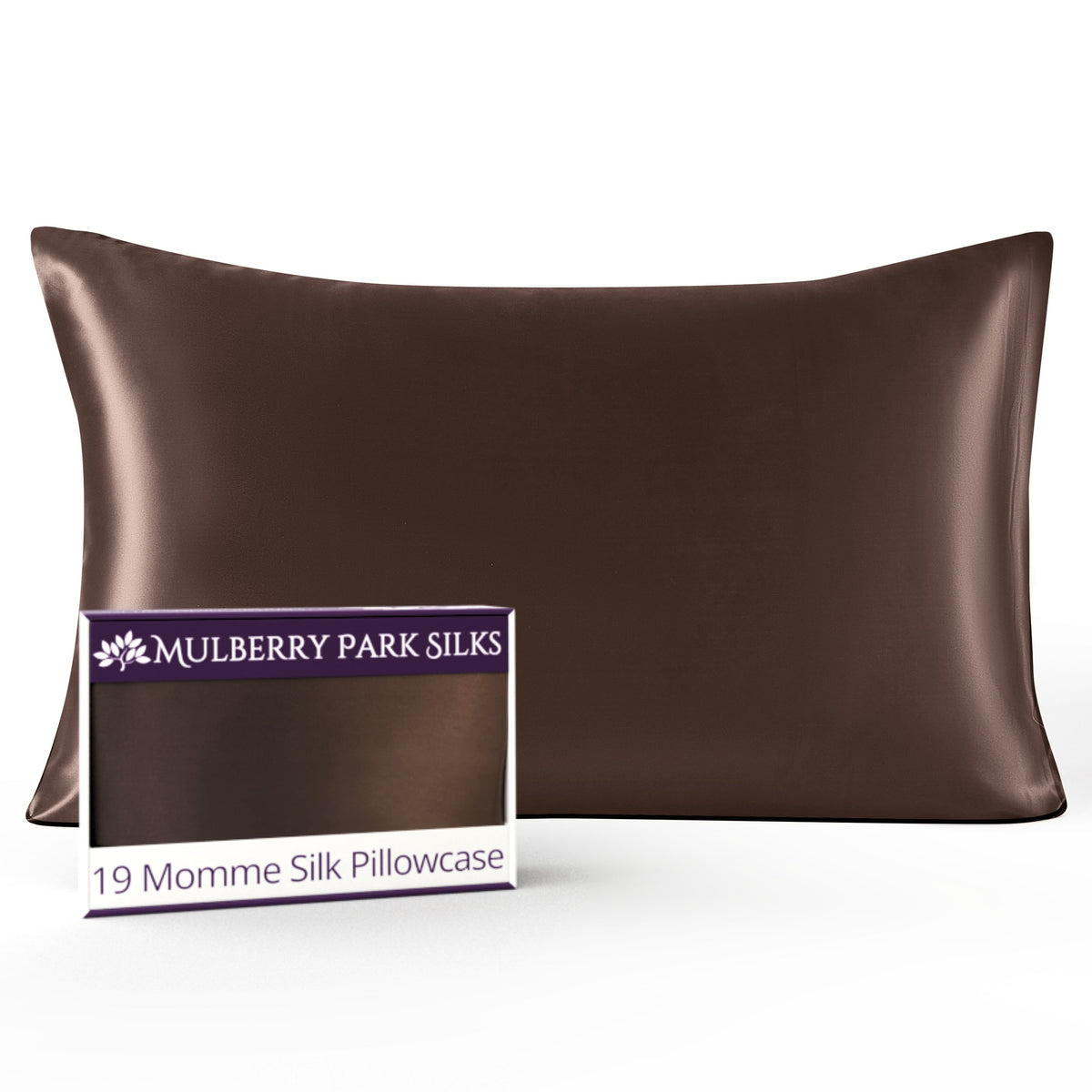 Mulberry Park Silks Luxury 19 Momme Pure Silk Pillowcase - Chocolate