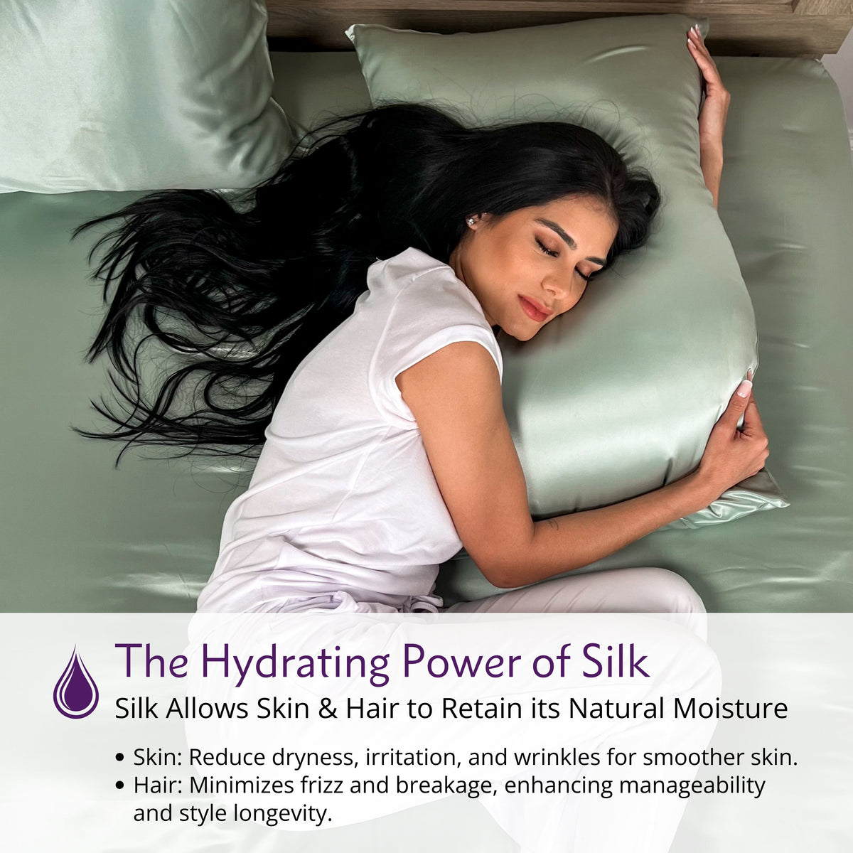 The Hydrating Power of Silk– Best Silk Pillowcase for Hair & Skin, Retains Moisture, Anti-Frizz
