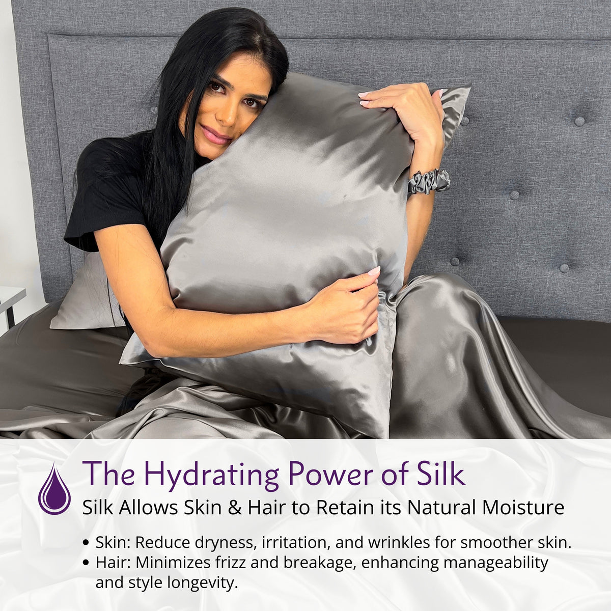 The Hydrating Power of Silk– Best Silk Pillowcase for Hair & Skin, Retains Moisture, Anti-Frizz