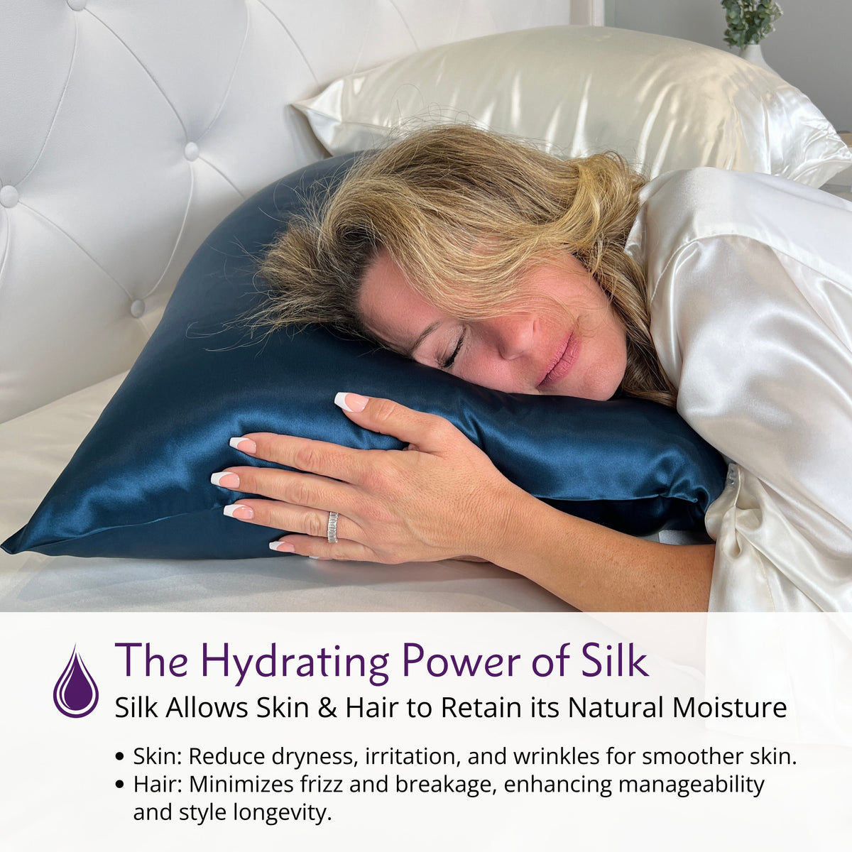 The Hydrating Power of Silk– Best Silk Pillowcase for Hair & Skin, Retains Moisture, Anti-Frizz