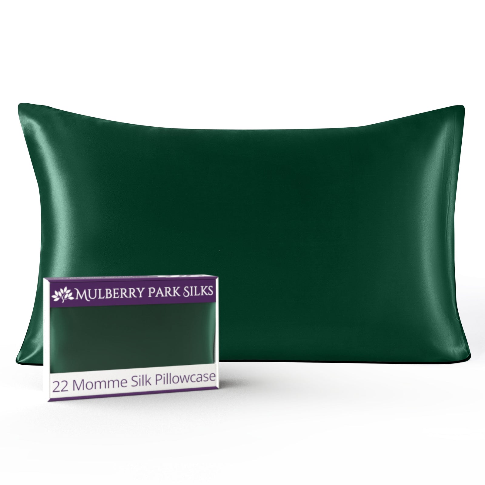 Eden Green 22 Momme 100% Silk Pillowcase by Mulberry Park Silks with luxurious, Smooth Feel