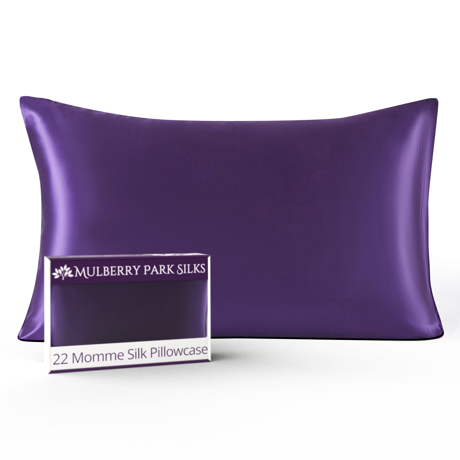 Plum 22 Momme 100% Silk Pillowcase by Mulberry Park Silks with luxurious, Smooth Feel