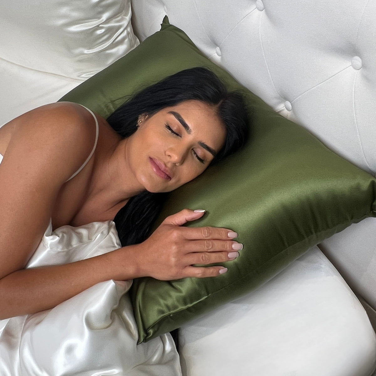 Mulberry Park Silks Luxury 19 Momme Pure Silk Pillowcase - Olive