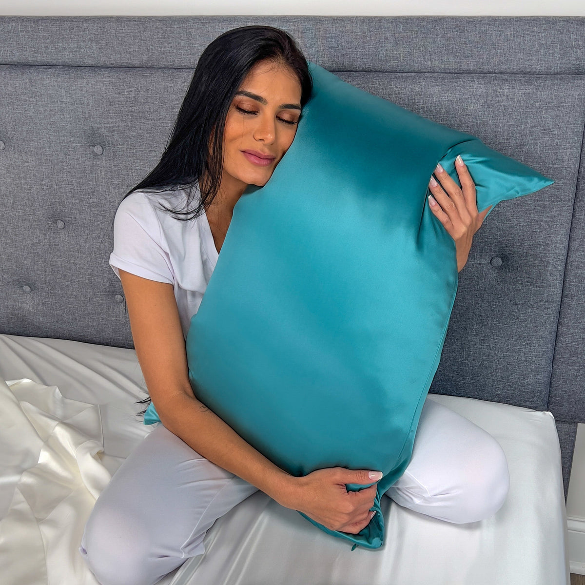 100% Pure Teal Mulberry Silk Pillowcase, Ultra-Soft & Luxurious for Hair & Skin