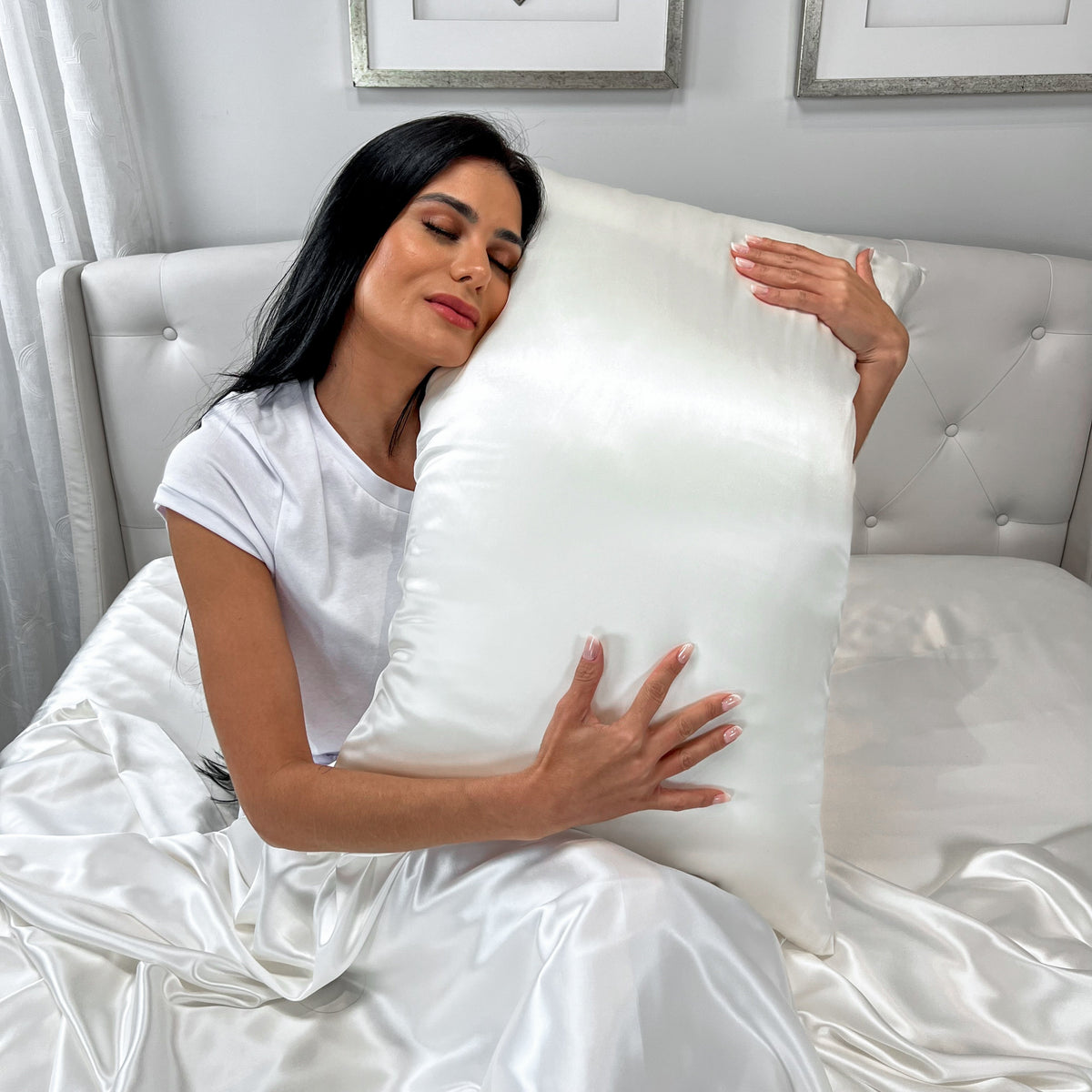 100% Pure Ivory Mulberry Silk Pillowcase, Ultra-Soft & Luxurious for Hair & Skin