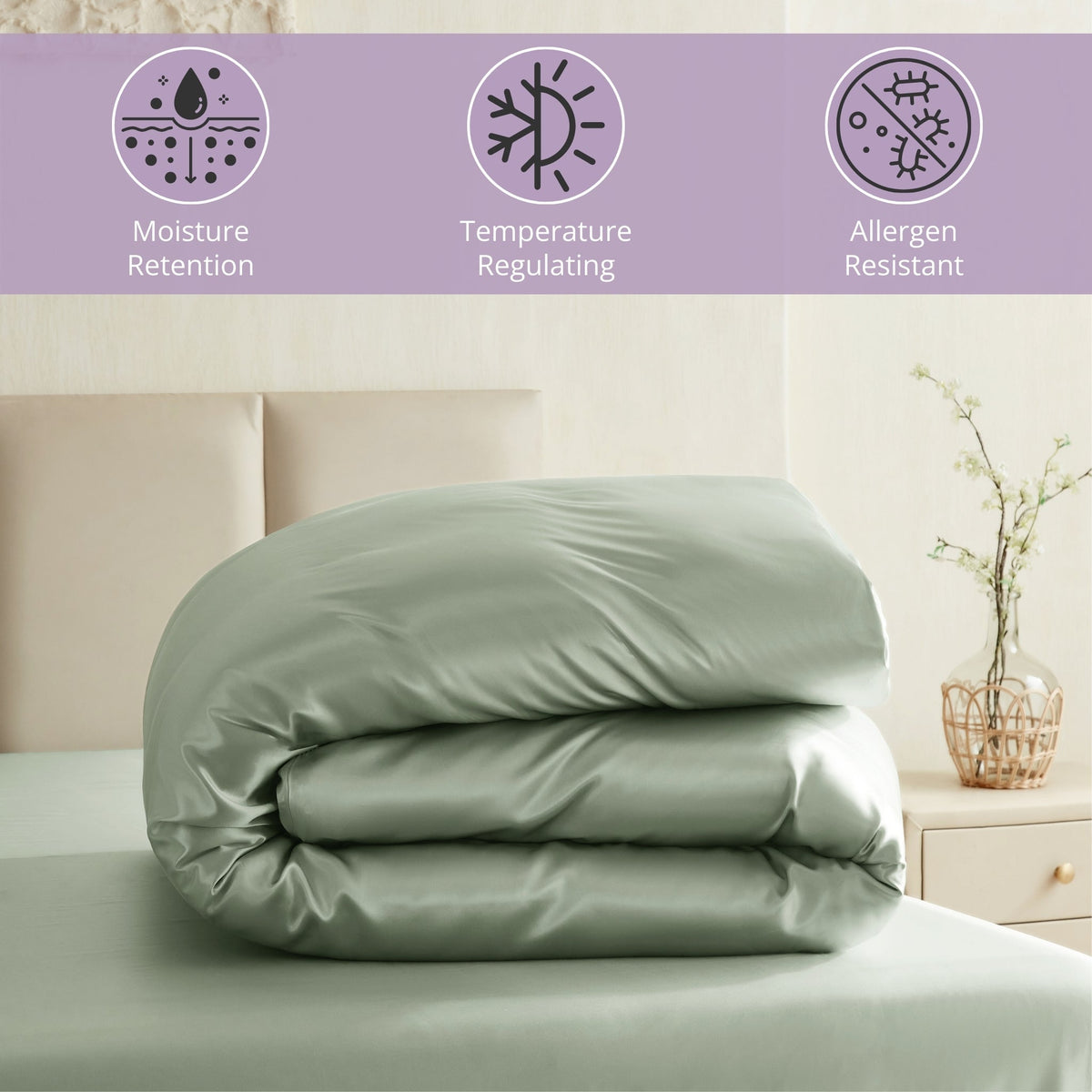 Mulberry Park Silks 22 Momme Duvet Covers - Sage
