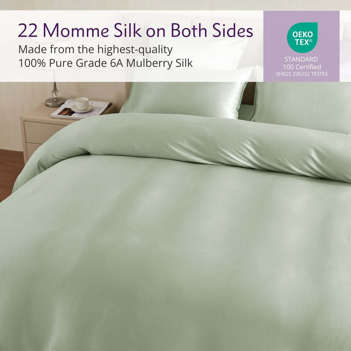 Mulberry Park Silks 22 Momme Duvet Covers - Sage