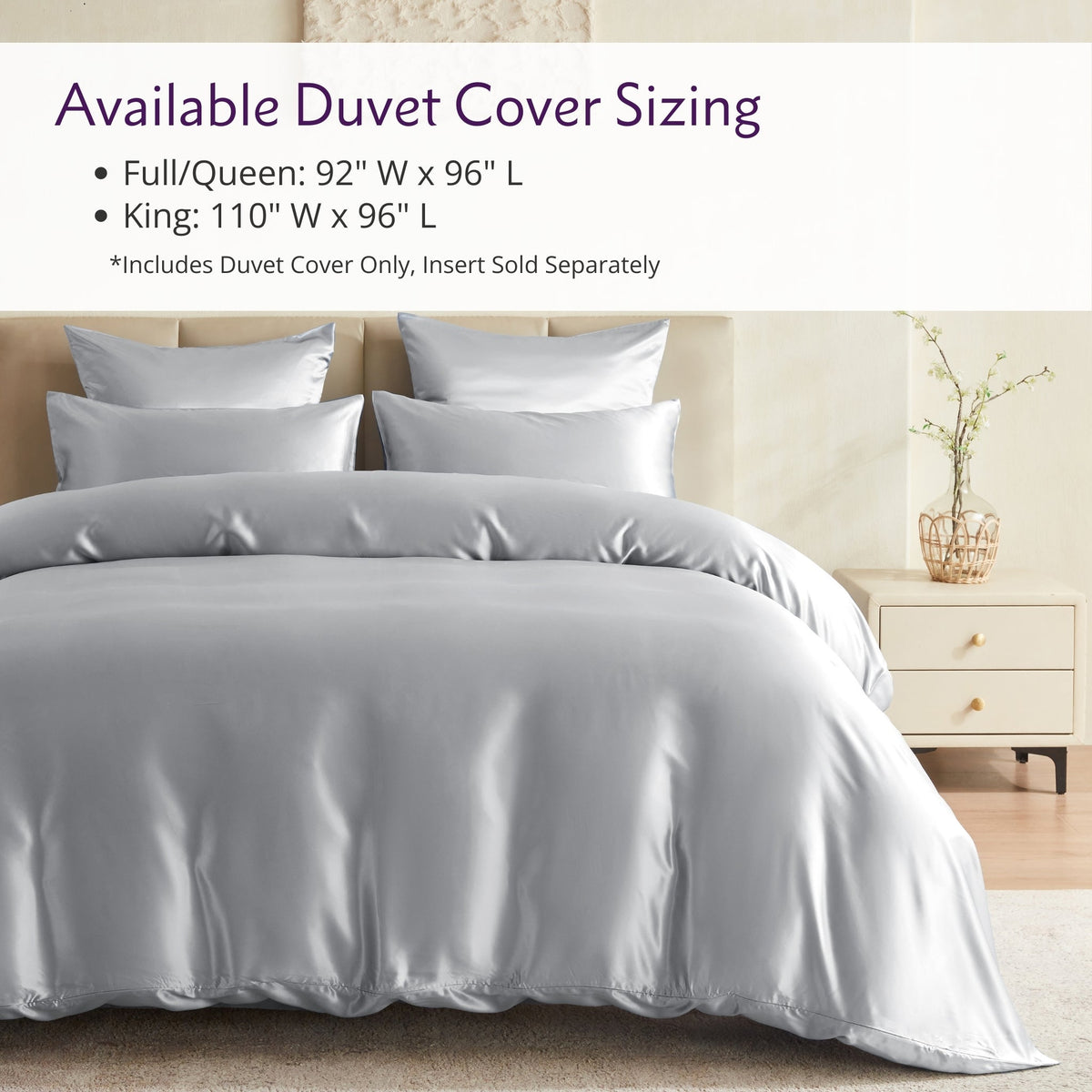 Mulberry Park Silks 22 Momme Duvet Covers - Silver