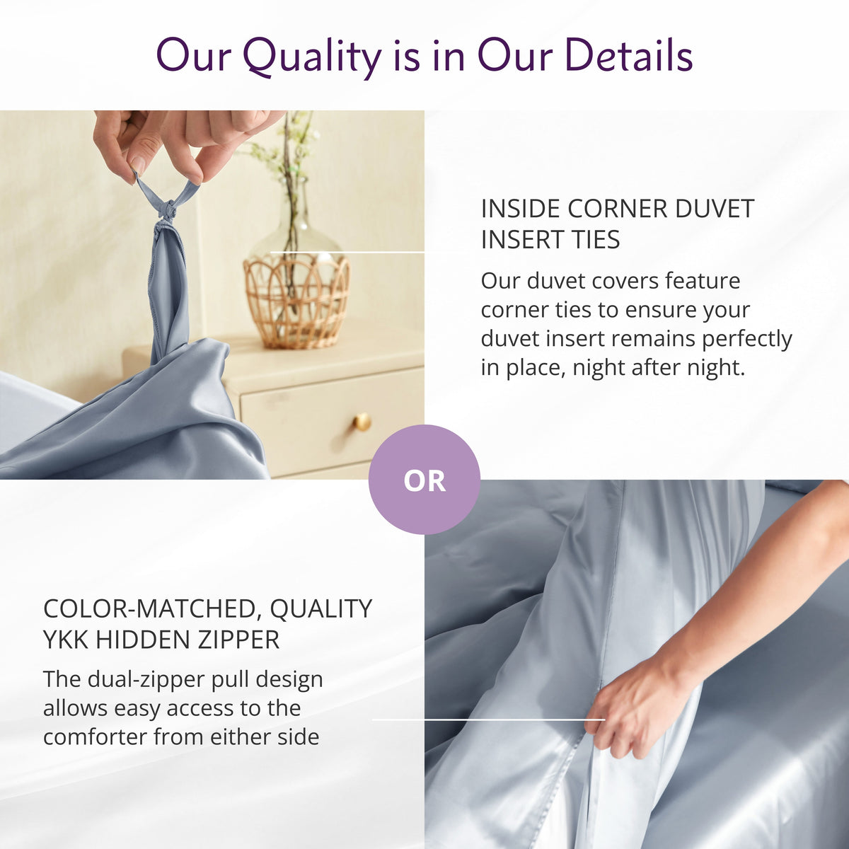 Mulberry Park Silks 22 Momme Duvet Covers - Steel Blue