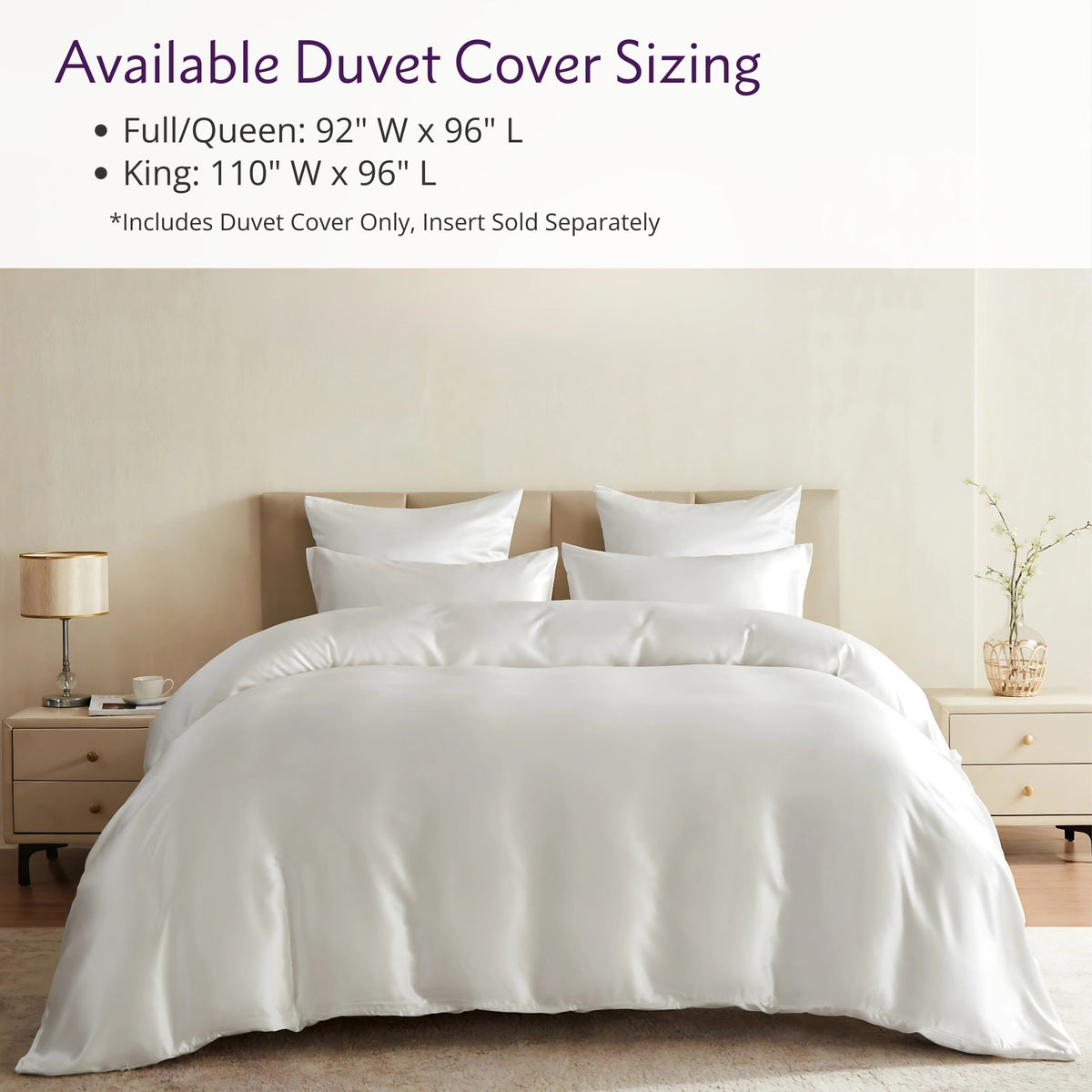 Mulberry Park Silks 22 Momme Duvet Covers - White