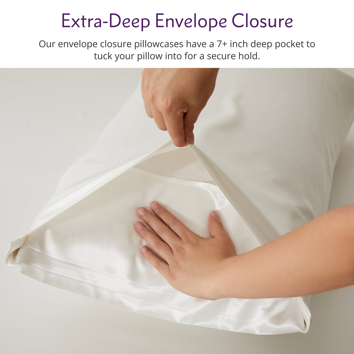 Envelope Closure – 2.5A Quality Mulberry Silk Pillowcase with Secure Closure