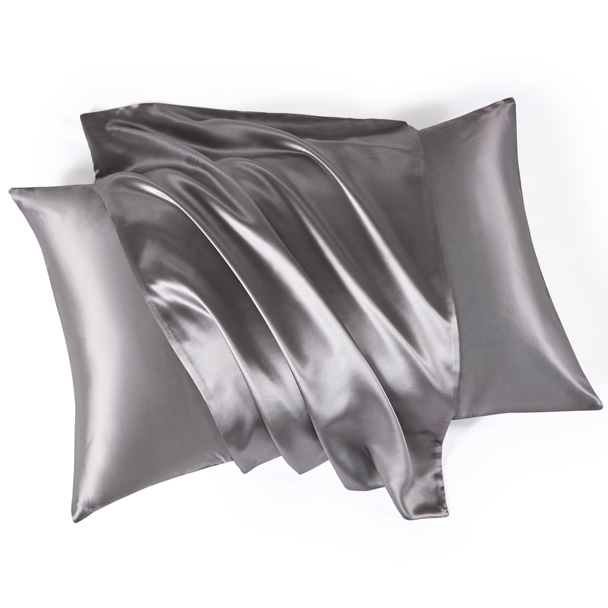 Gunmetal 30 Momme Silk Pillowcase with a Smooth, Shiny Finish for Luxury, Comfort, and Better Sleep