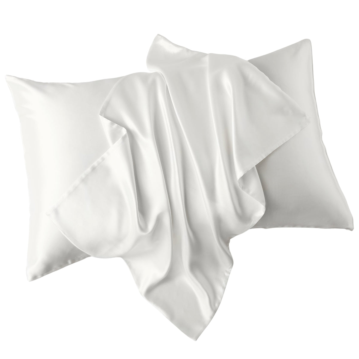 White 30 Momme Silk Pillowcase with a Smooth, Shiny Finish for Luxury, Comfort, and Better Sleep