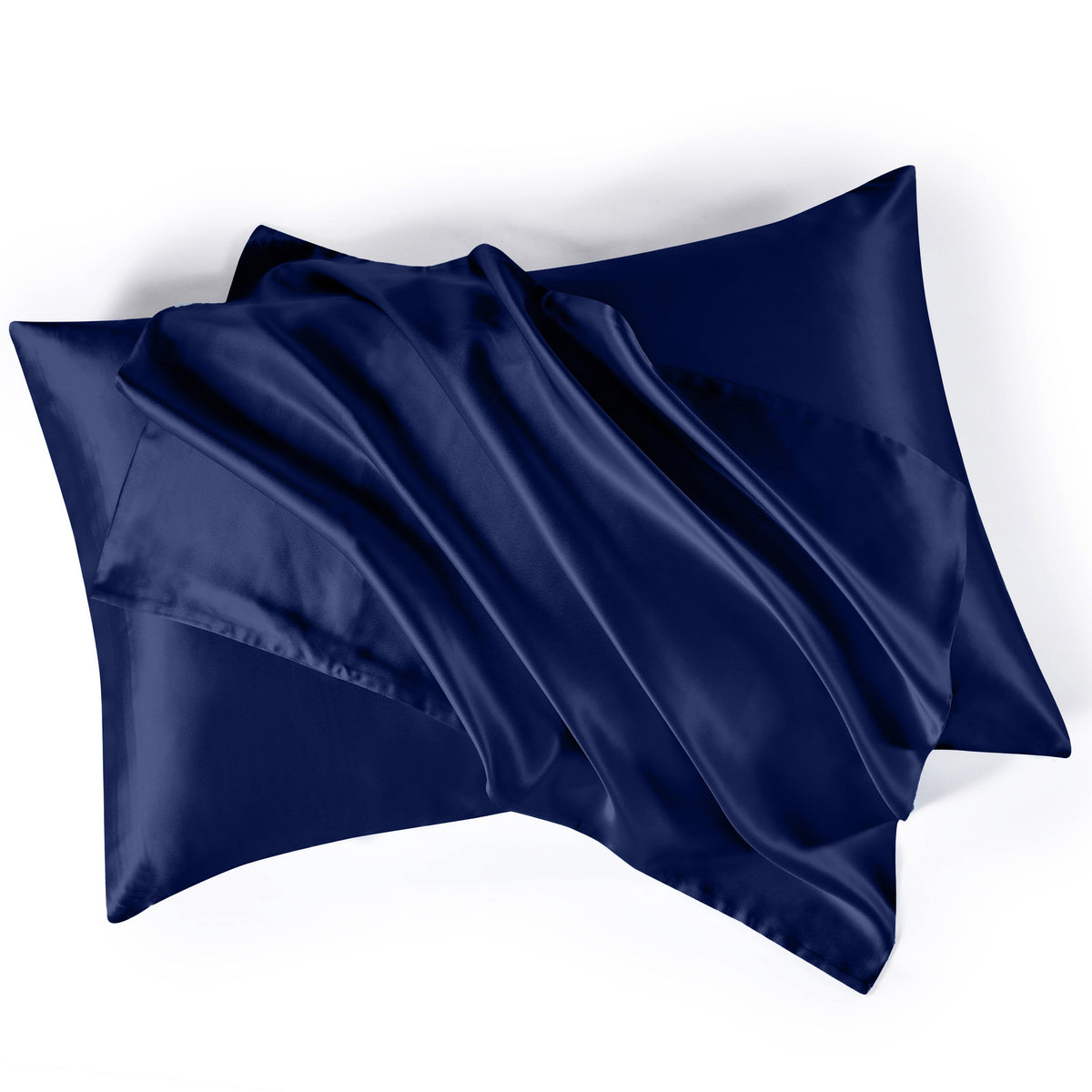 Navy 30 Momme Silk Pillowcase with a Smooth, Shiny Finish for Luxury, Comfort, and Better Sleep