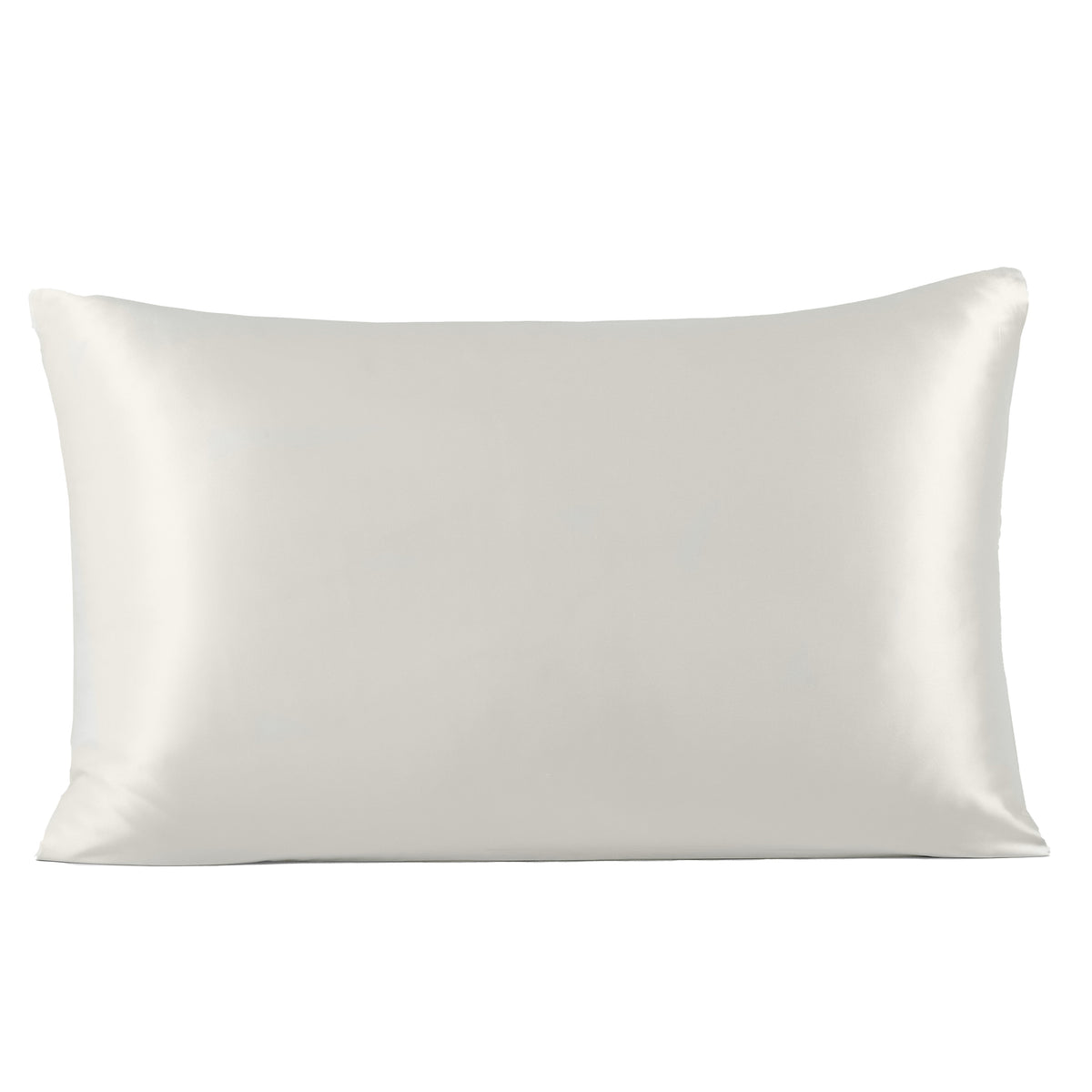 Ivory 19 momme silk pillowcase with a smooth, shiny finish for luxury, comfort, and better sleep