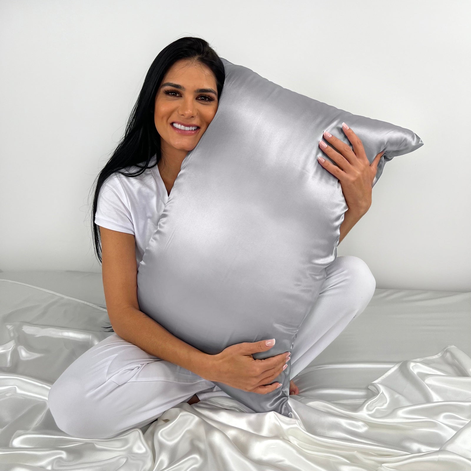Silver 19 Momme 100% Silk Pillowcase by Mulberry Park Silks with luxurious, smooth feel