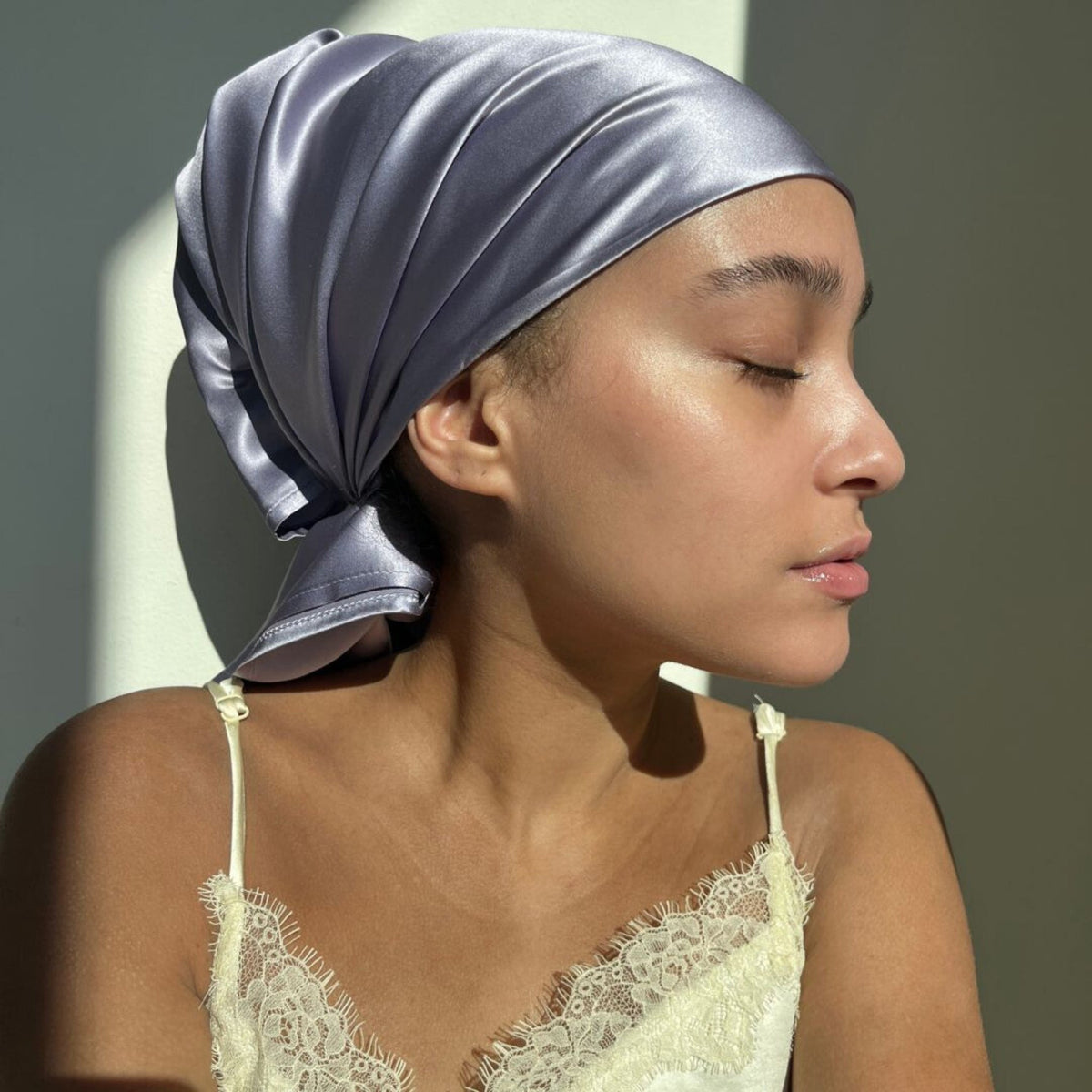 Mulberry Park Silks Pure Silk Square Head Scarf - Lilac