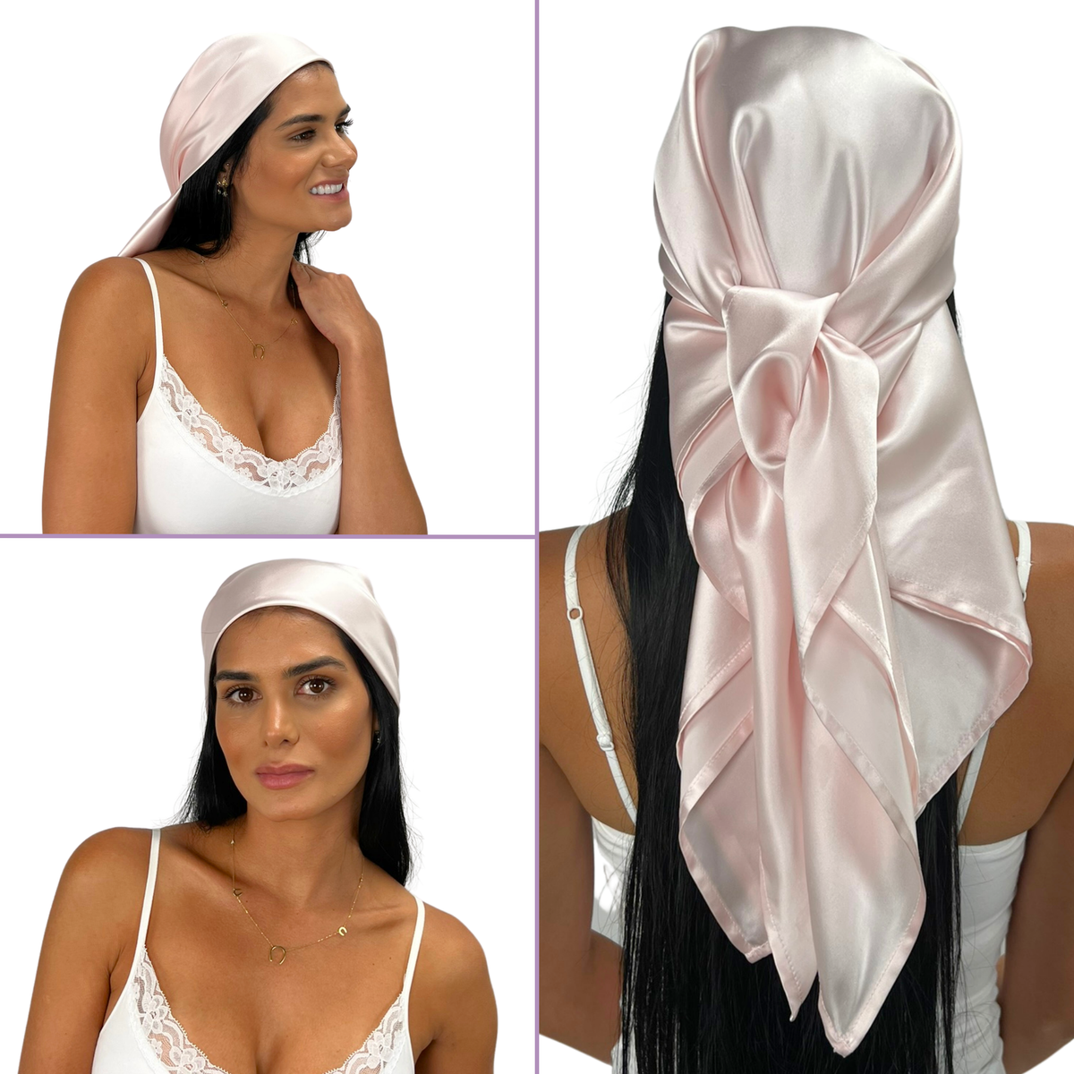 Mulberry Park Silks Pure Silk Square Head Scarf - Pink