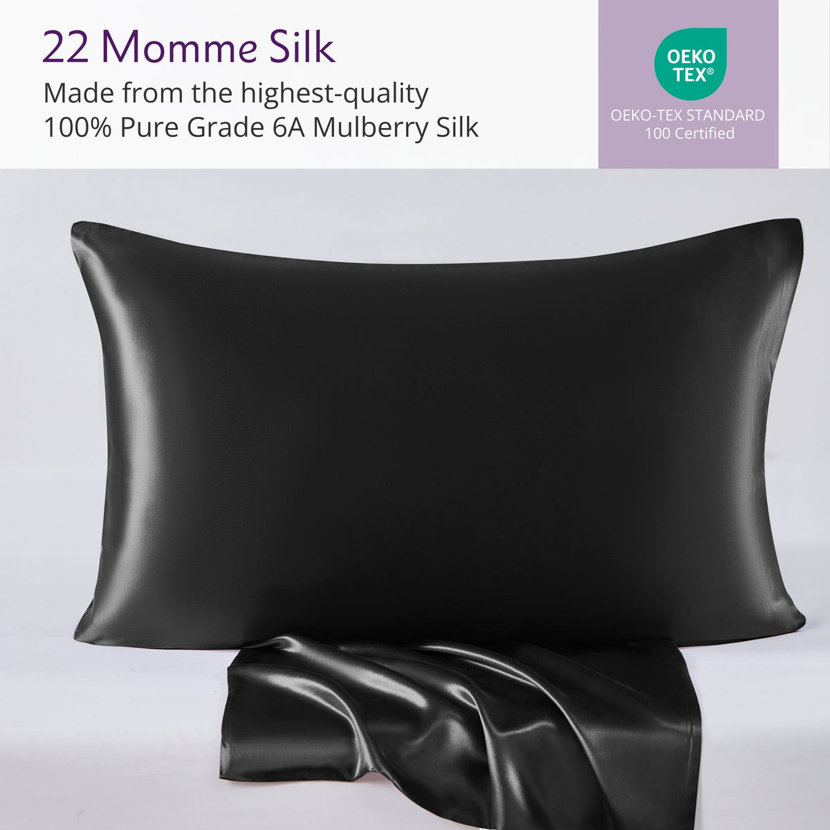 22 Momme Mulberry Silk Pillowcase – 100% Pure Silk Ultra-Soft Luxurious Pillowcase for Hair & Skin