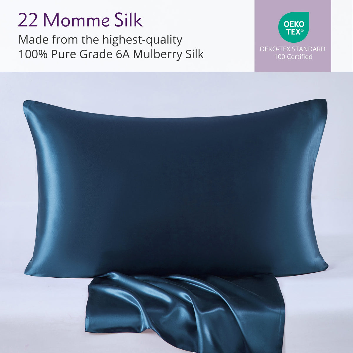 22 Momme Mulberry Silk Pillowcase – 100% Pure Silk Ultra-Soft Luxurious Pillowcase for Hair & Skin