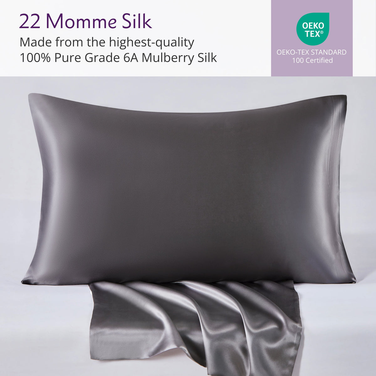 22 Momme Mulberry Silk Pillowcase – 100% Pure Silk Ultra-Soft Luxurious Pillowcase for Hair & Skin