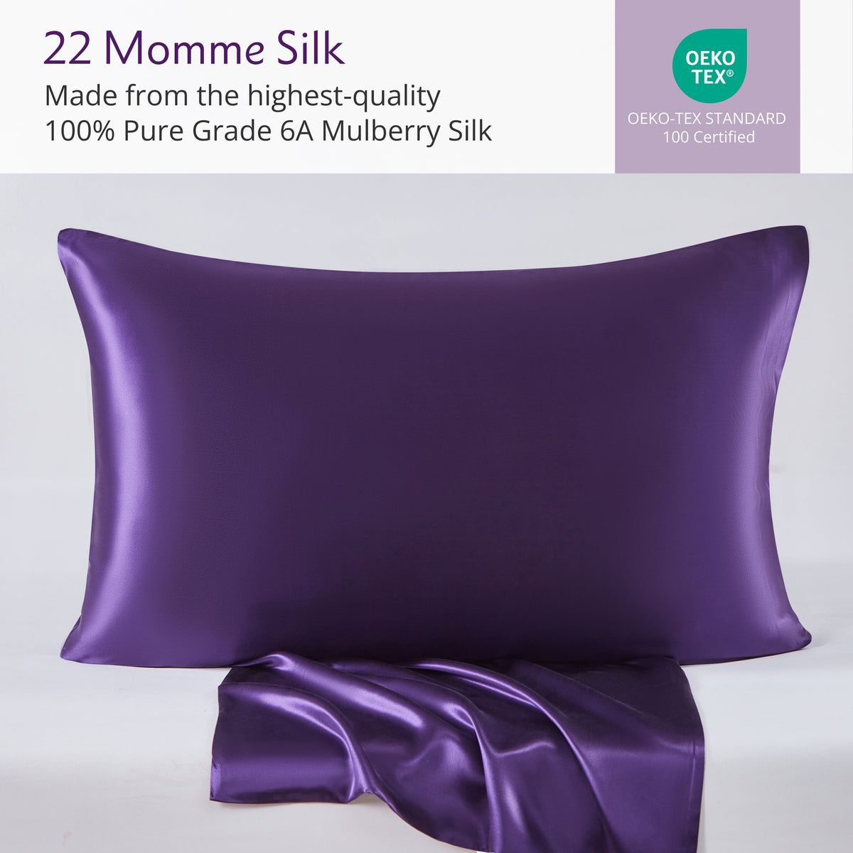 22 Momme Mulberry Silk Pillowcase – 100% Pure Silk Ultra-Soft Luxurious Pillowcase for Hair & Skin