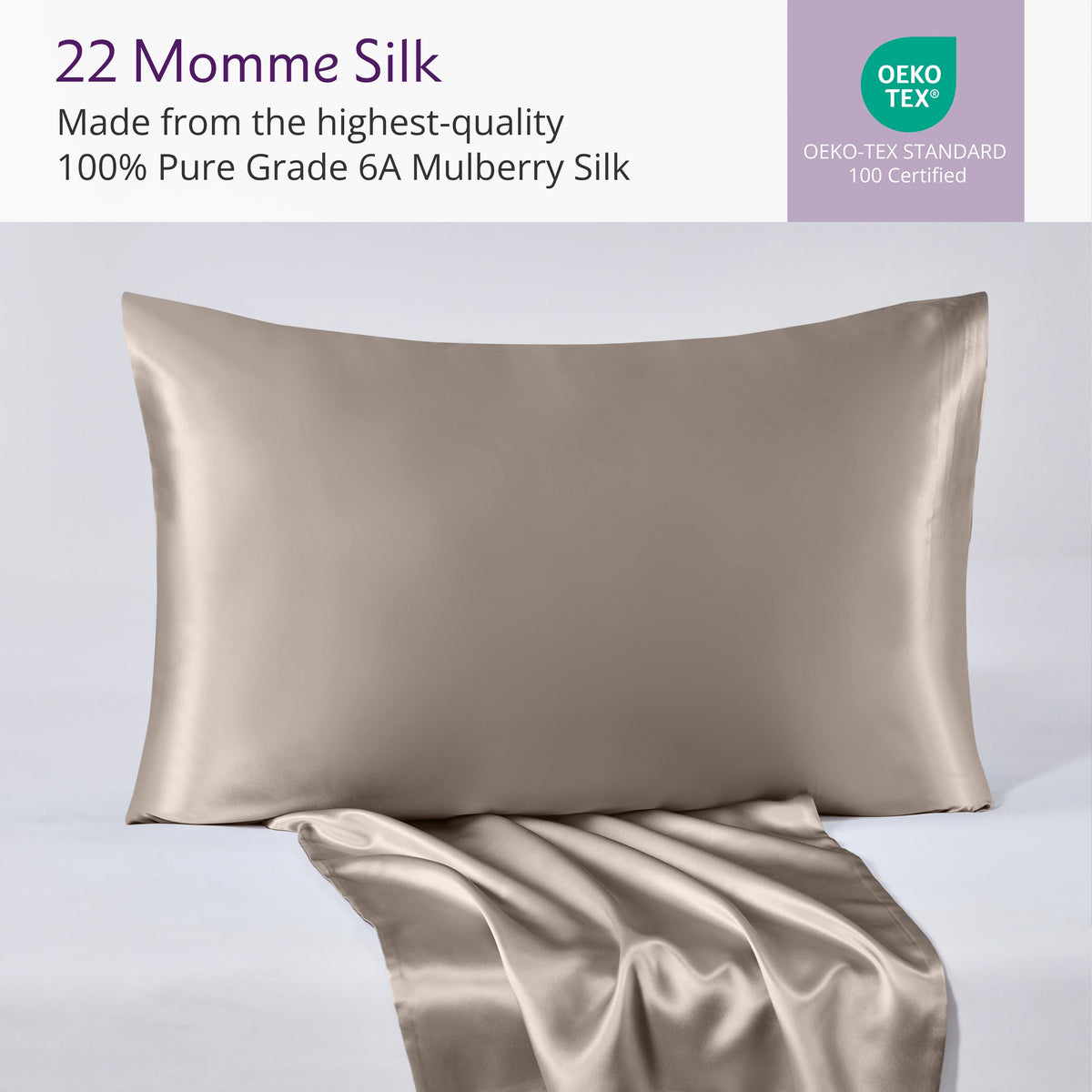 22 Momme Mulberry Silk Pillowcase – 100% Pure Silk Ultra-Soft Luxurious Pillowcase for Hair & Skin