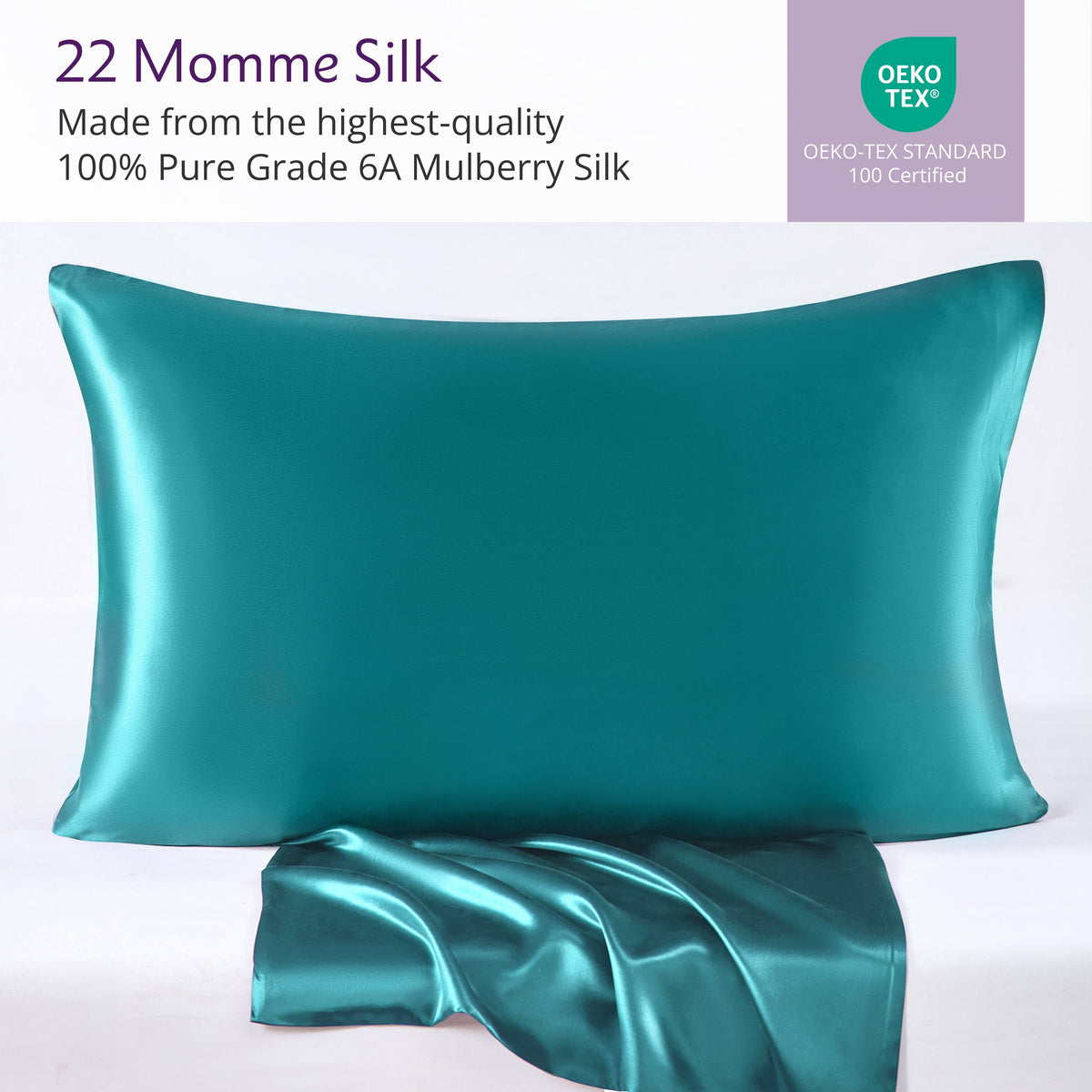 22 Momme Mulberry Silk Pillowcase – 100% Pure Silk Ultra-Soft Luxurious Pillowcase for Hair & Skin