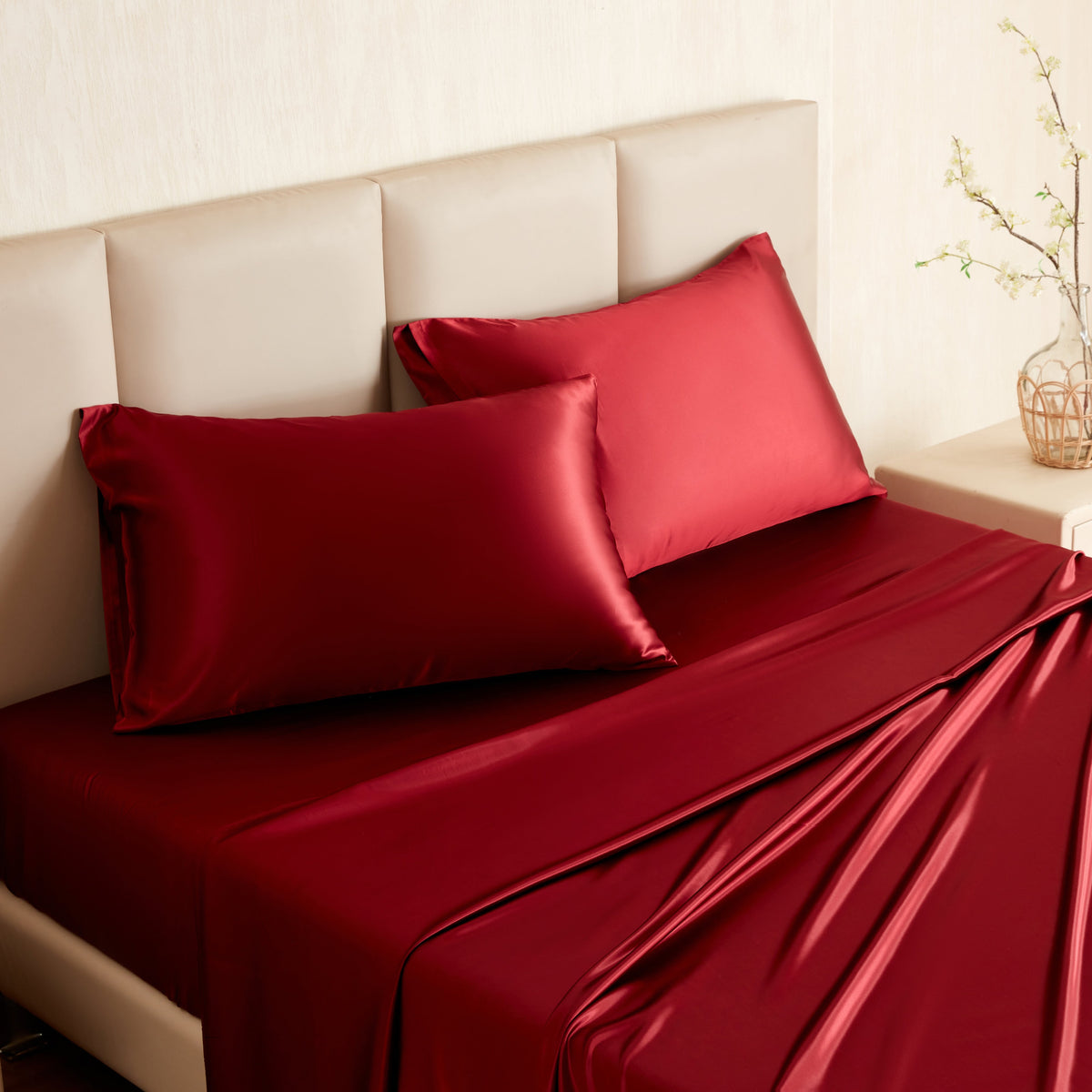 Mulberry Park Silks 22 Momme Sheet Set - Cabernet