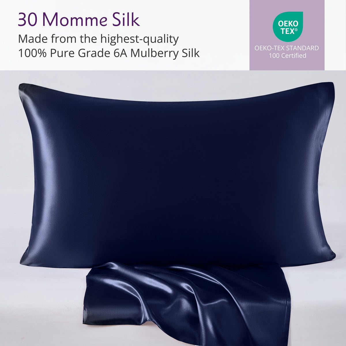 30 Momme Mulberry Silk Pillowcase – 100% Pure Silk Ultra-Soft Luxurious Pillowcase for Hair & Skin